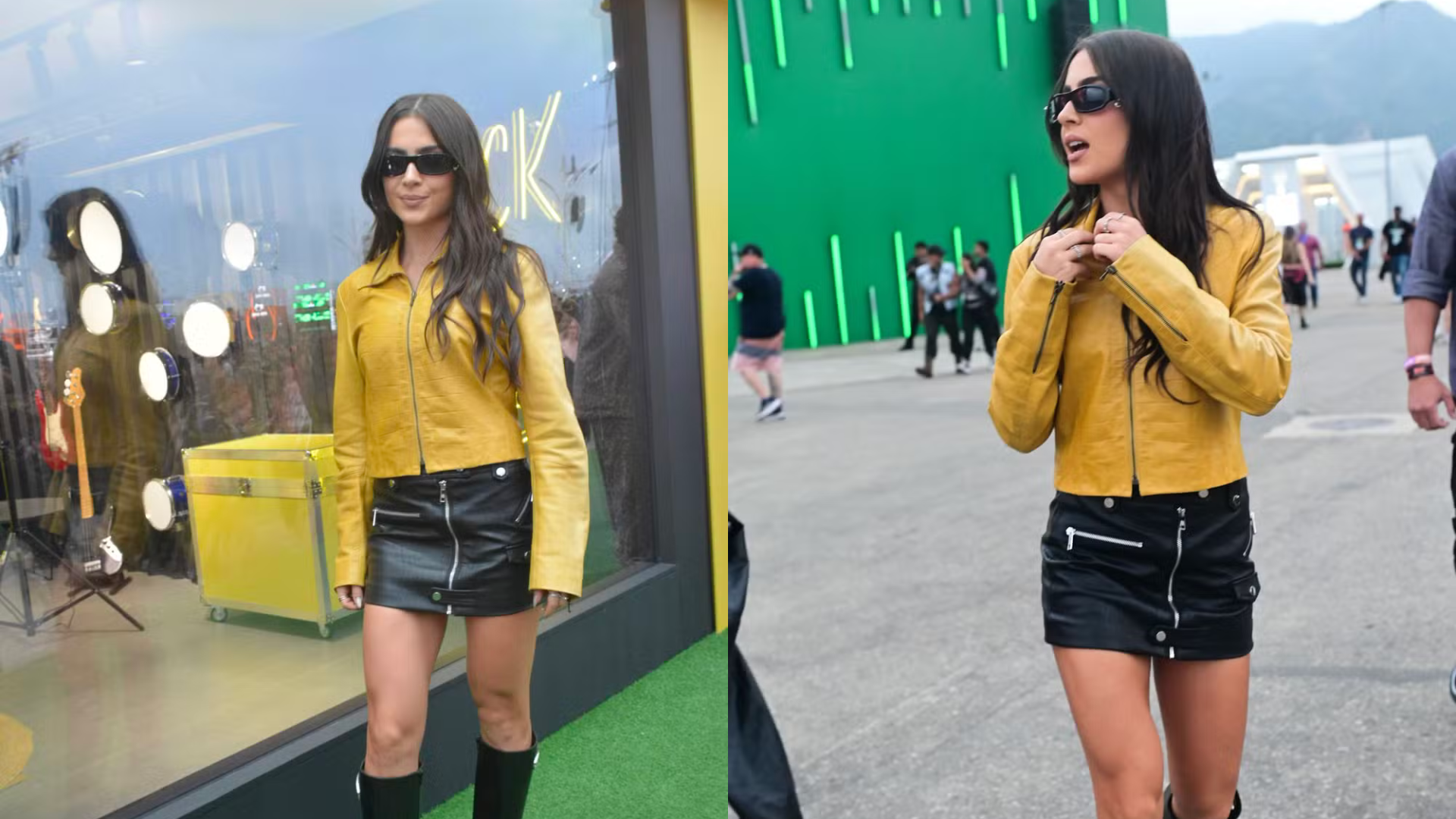 Jade Picon espanta chuva no Rock in Rio e exibe coxas torneadas com minissaia