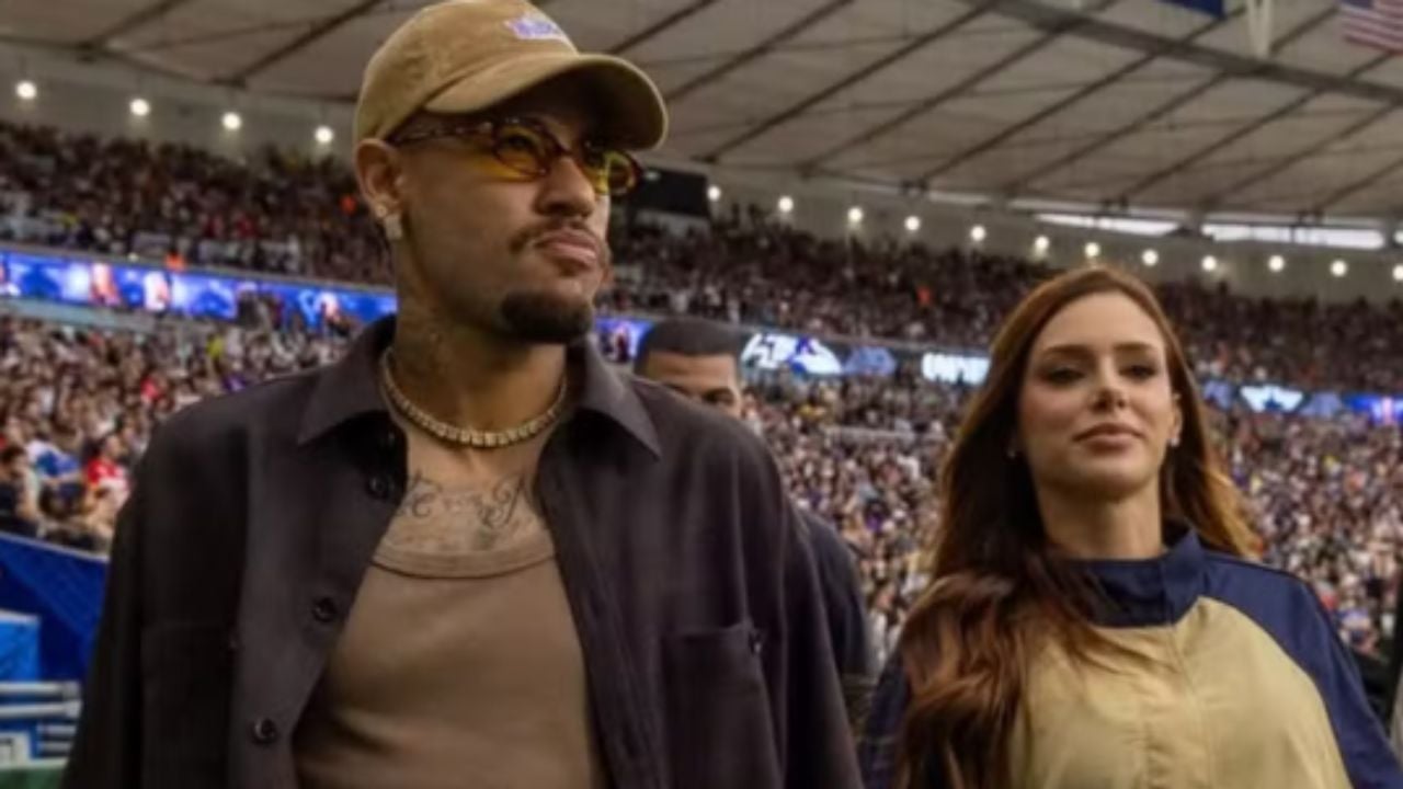 Neymar e Bruna Biancardi prestigiam estreia da NFL no Rio