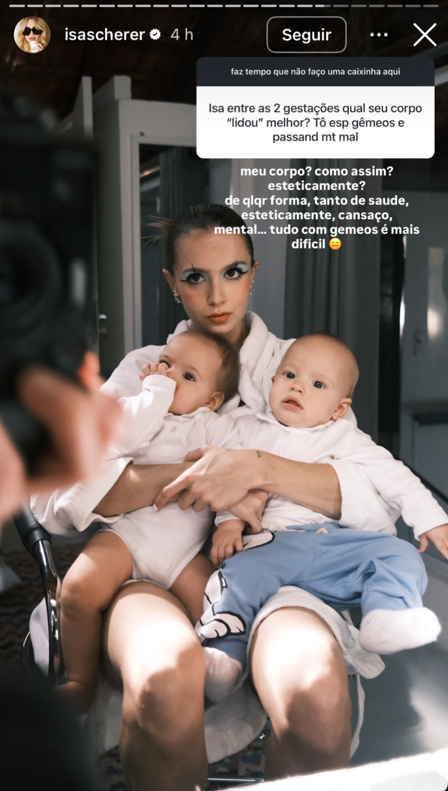 Isa Scherer posta foto da barriga no pós-parto e freia admiração: "Zoado" Isa Scherer posta foto da barriga no pós-parto e freia admiração: "Zoado"