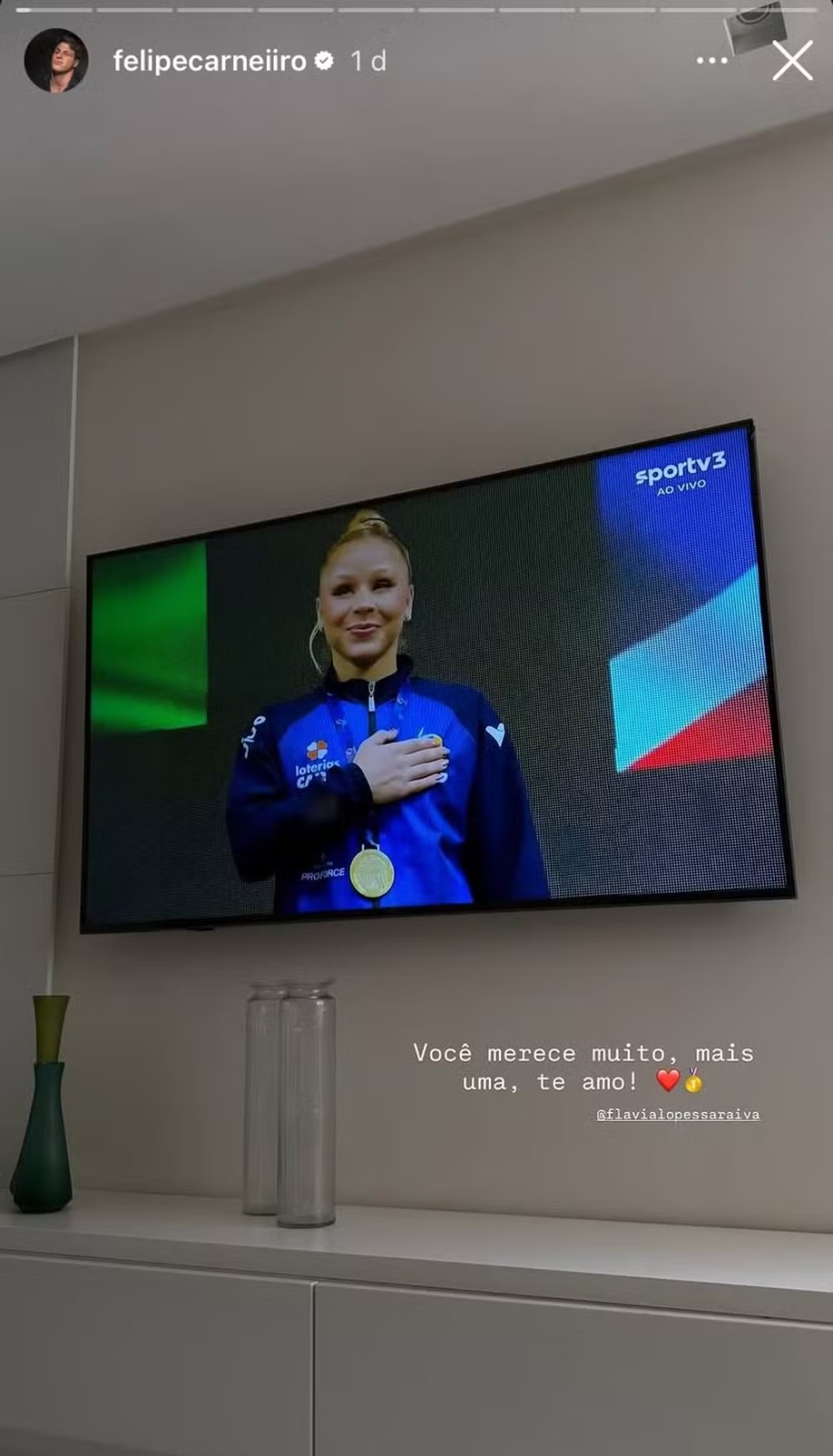 Flavia Saraiva vive novo romance com Felipe Carneiro, confirma assessoria da ginasta Flavia Saraiva vive novo romance com Felipe Carneiro, confirma assessoria da ginasta
