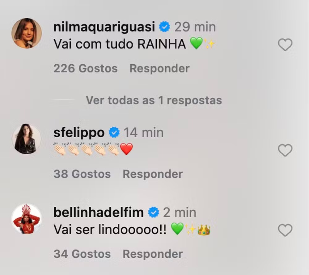 Paolla Oliveira está de volta ao Carnaval, e famosos celebram: “A rainha voltou”