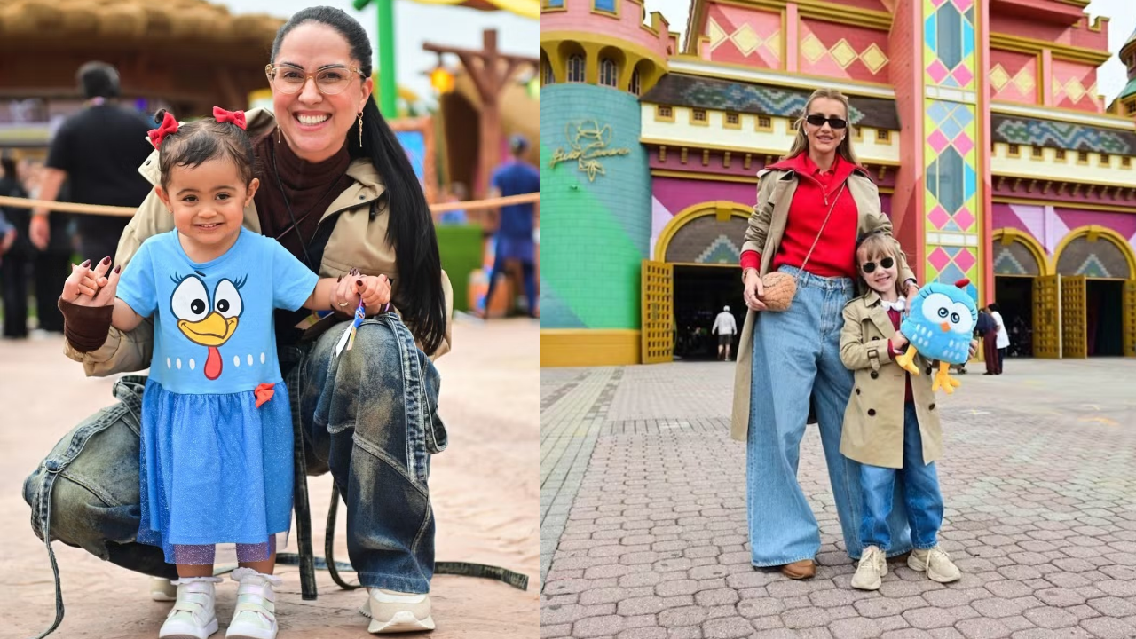 Ana Paula Siebert, Graciele Lacerda e outras famosas aproveitam passeio com os filhos em parque de SC