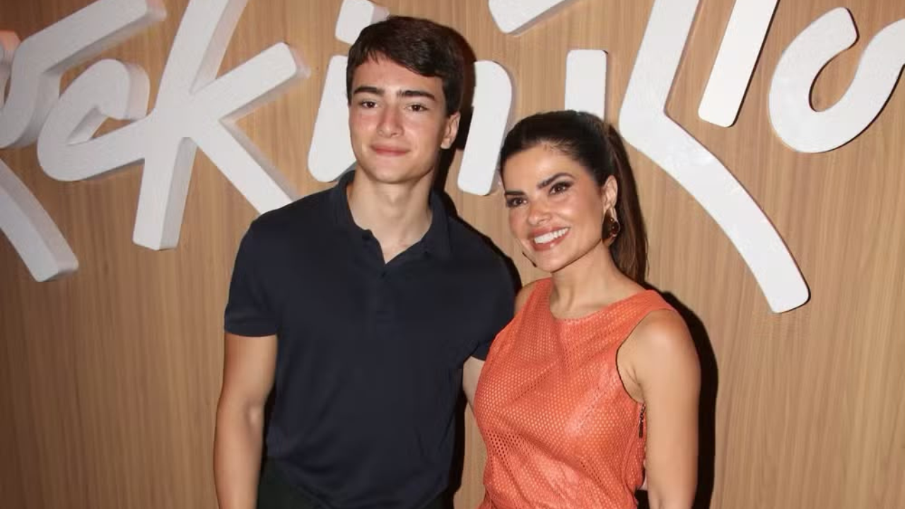 Vanessa Giácomo aparece com filho no Rock in Rio em rara aparição
