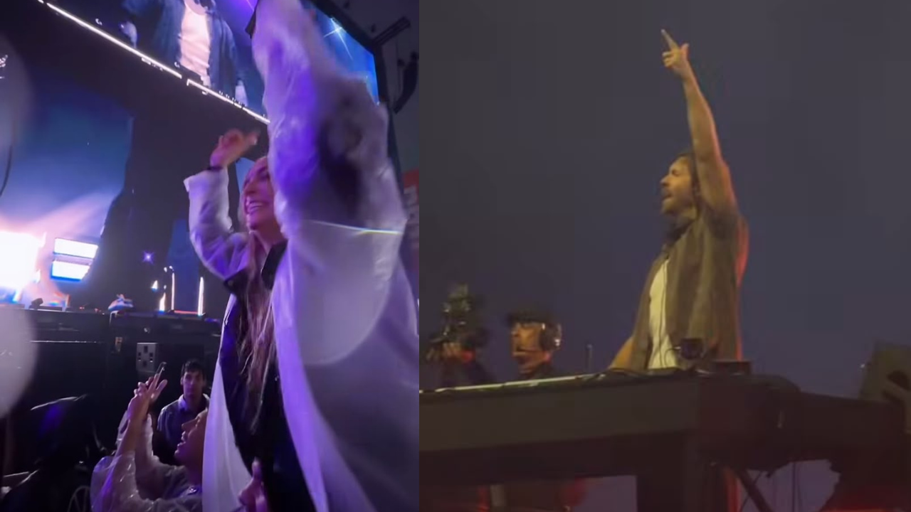 Calvin Harris encara chuva forte em show, e famosos curtem apresentação e ignoram o frio no festival