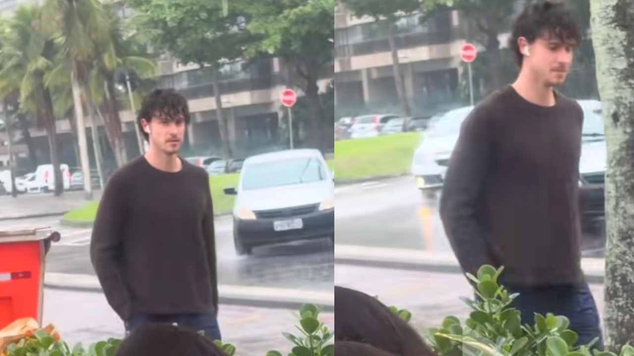 Shawn Mendes é visto caminhando sob chuva no Rio e brinca das redes sociais: ‘Bem performático’
