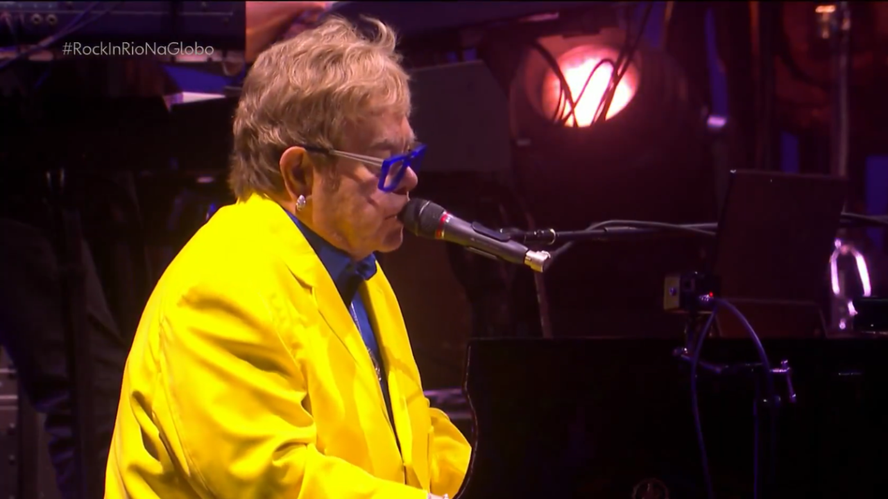 Elton John | Reporução/X/@tvglobo