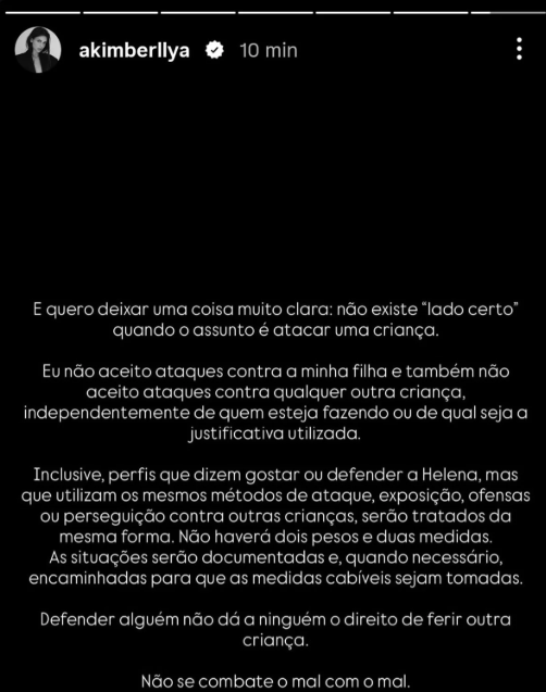 Veja os prints dos perfis acusados por Amanda Kimberlly de ataques a Helena