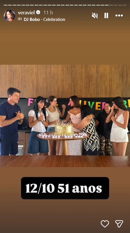 Vera Viel celebra 51 anos com festa em mansão e homenagem de Rodrigo Faro