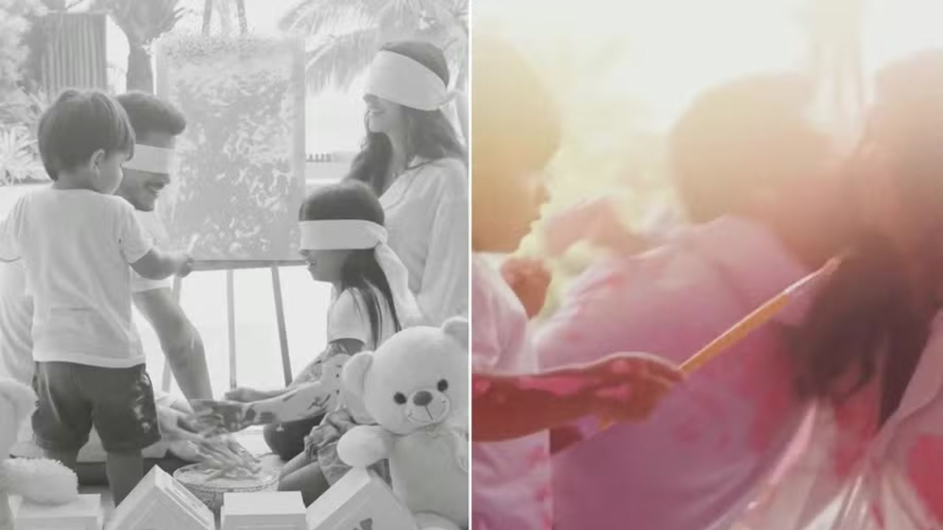 Arthur Aguiar e Jheny Santucci trocam beijo durante chá revelação do segundo filho