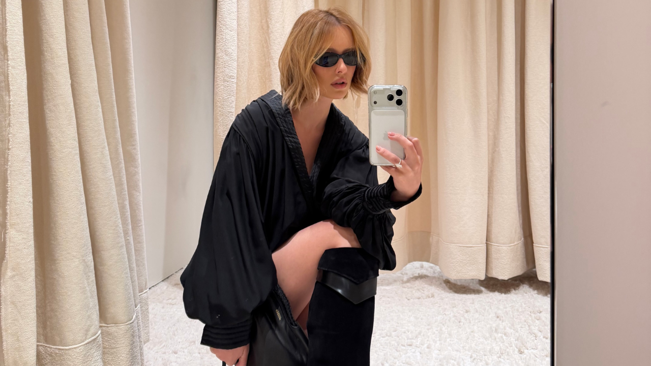 Maria Braz aposta em visual preto com referências boho-chic da Isabel Marant