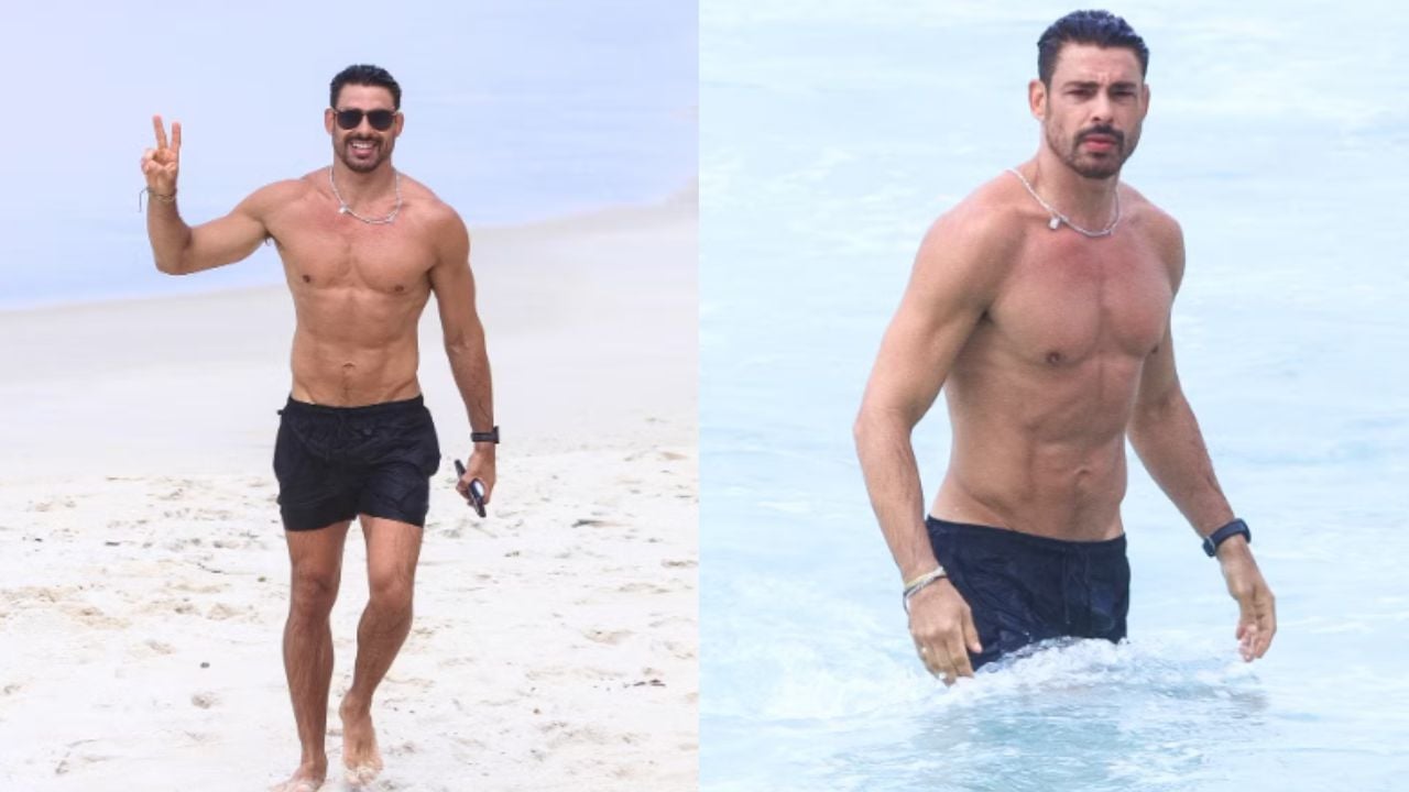 Cauã Reymond é visto sozinho na praia em meio a rumores de novo affair
