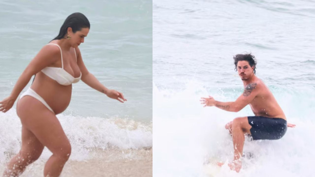 Mari Saad e Rômulo Arantes Neto protagonizam momento romântico em praia carioca