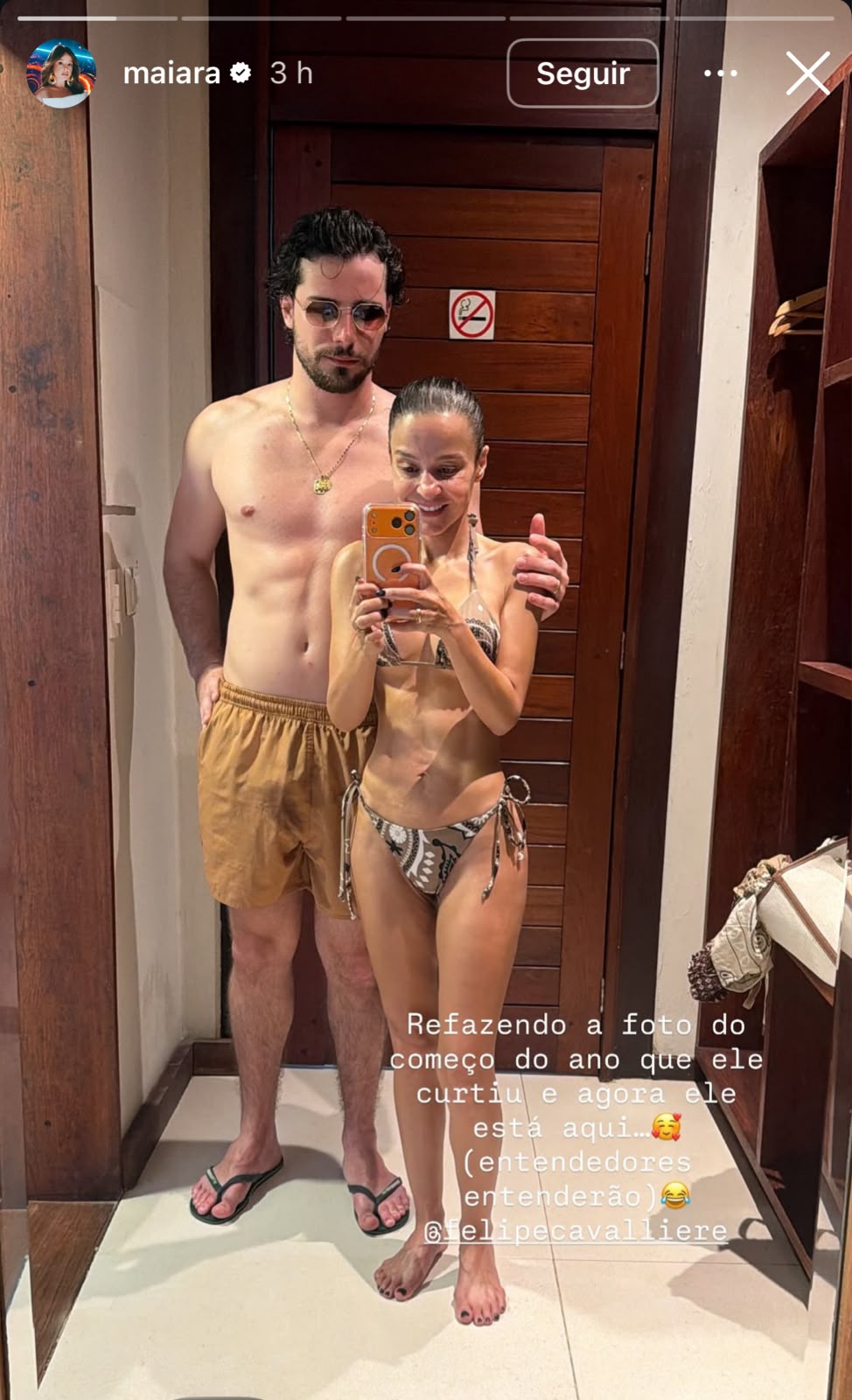 Maiara recria foto que despertou o interesse do namorado e revela: “Agora ele está aqui”