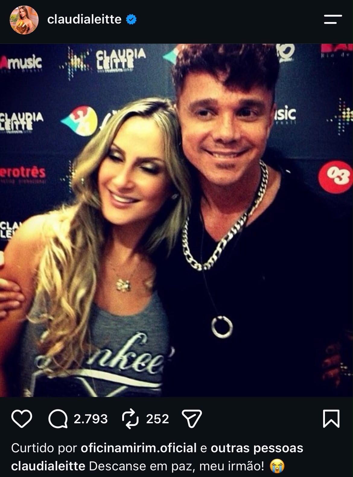 Morte de Netinho comove artistas e fãs; Claudia Leitte se despede com homenagem emocionante: “Meu irmão”
