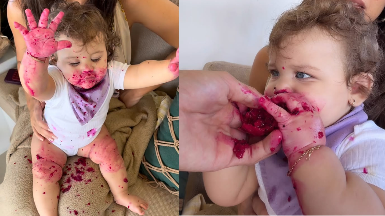 Nattan e Rafa Kalimann se divertem com reação de Zuza aos alimentos | Reprodução/Instagram/@rafakalimann